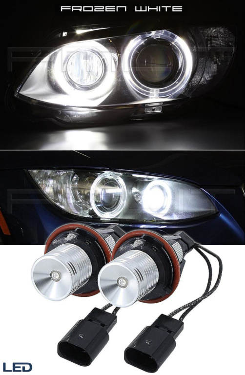 Set 2 Becuri Led Marker Angel Eyes Bmw E39 E60 E61 E39 E63 E64 E65 E66 E83 X5, Alb KRU163