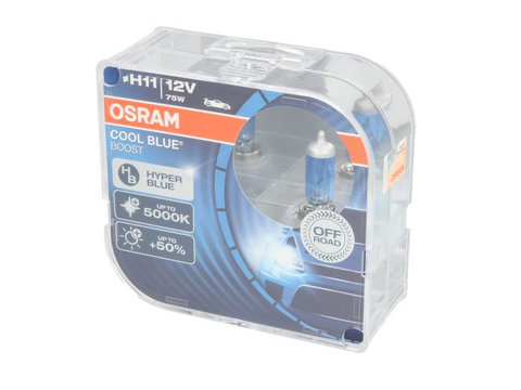 Set 2 becuri osram cool blue boost 5000k h11