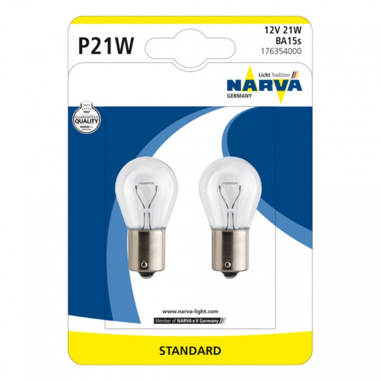 SET 2 BECURI P21W 12V BA15S BLISTER NARV