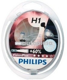 Set 2 becuri Philips H1 Vision Plus 12V 55W 12258V