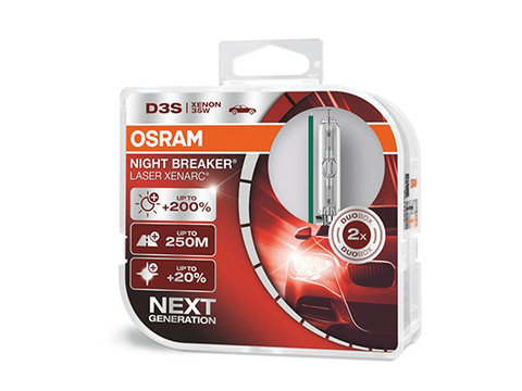 SET 2 BECURI XENON 42V D3S XENARC NIGHT BREAKER LASER +200% OSRAM