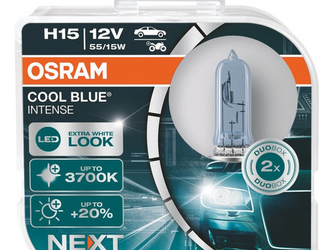 Set 2 Buc Bec Osram H15 12V 55/15W PGJ23T-1 Cool Blue Intense NextGen 64176CBN-HCB