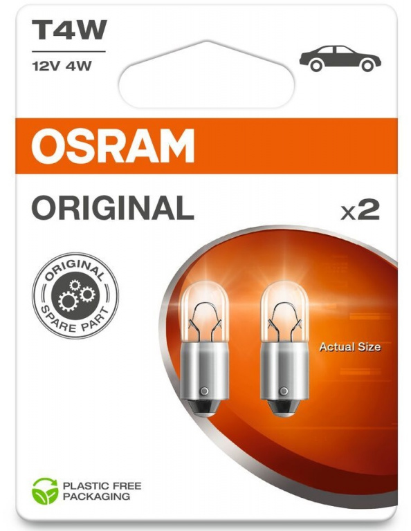 Set 2 Buc Bec Osram T4W 12V 4W Original Blister 38