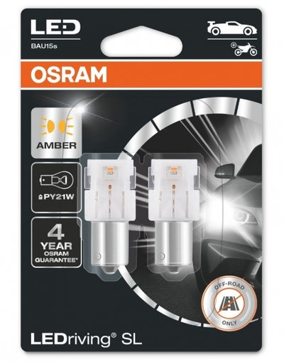 Set 2 Buc Led Osram PY21W 12V 1,3W BAU15S 6000K Am