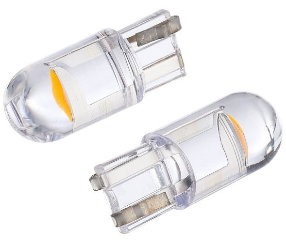 Set 2 Buc Led Vision T10 12V 1 SMD F10, Integral Din Sticla, Portocaliu 58272