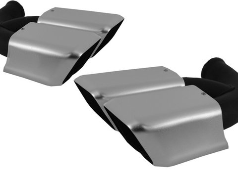 Set 2 Buc Ornamente Esapament Dreapta + Stanga Porsche Cayenne 2 92A 2010-2016 Silver 7P5253682B