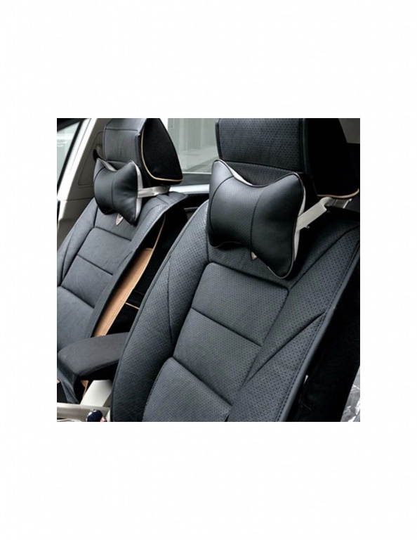 Set 2 buc. perne tetiere auto, pentru sustinere gat din piele ecologica, culoare NEGRU AVX-APT-AG353A