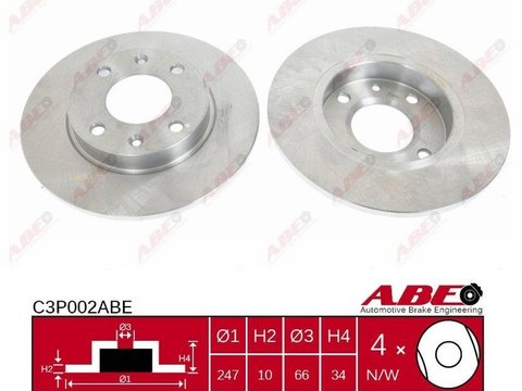 Set 2 discuri frana fata abe pt citroen, peugeot