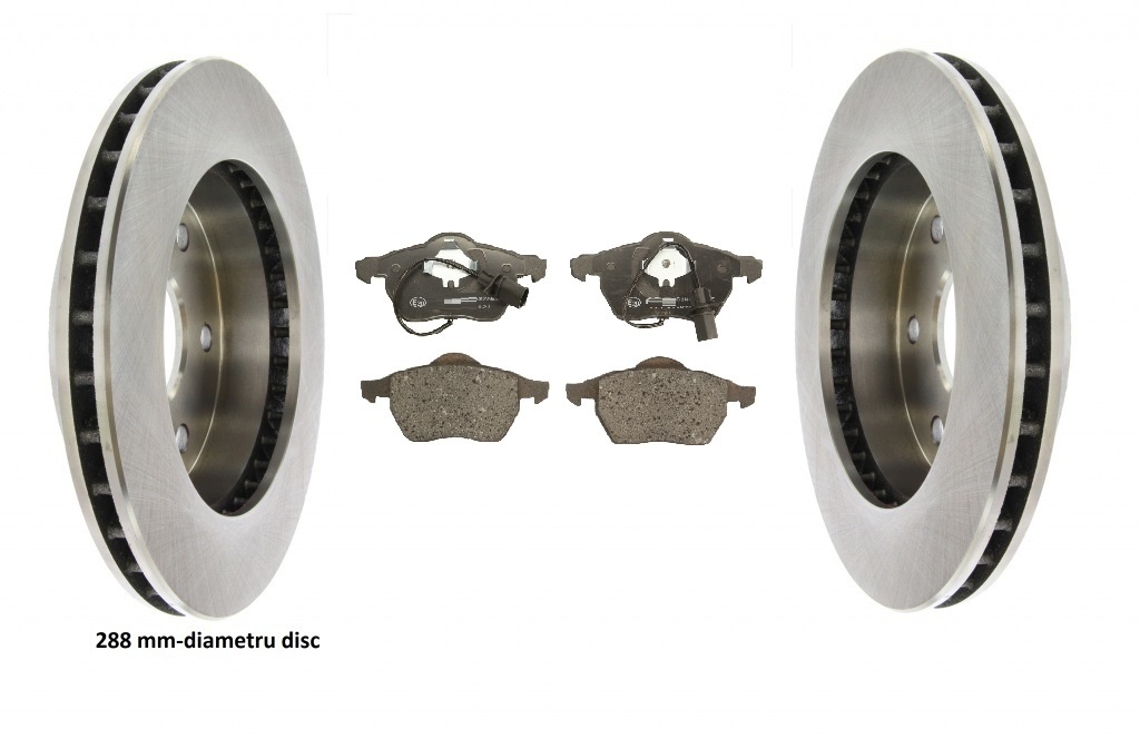 SET 2 DISCURI FRANA FATA ventilate + SET PLACUTE (cu senzor) pentru PASSAT B2,B3, B5,B6 , AUDI A4 A6