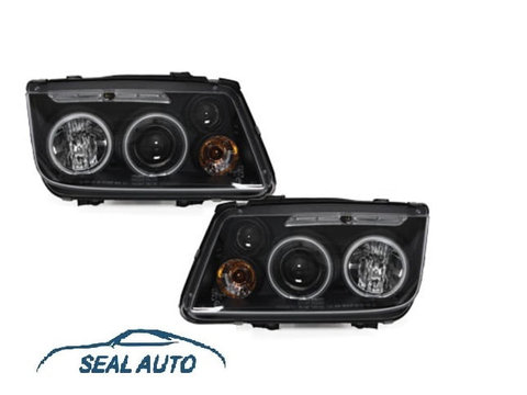 Set 2 faruri compatibil cu VW Bora 98-05, 2 CCFL Angel Eyes Negru