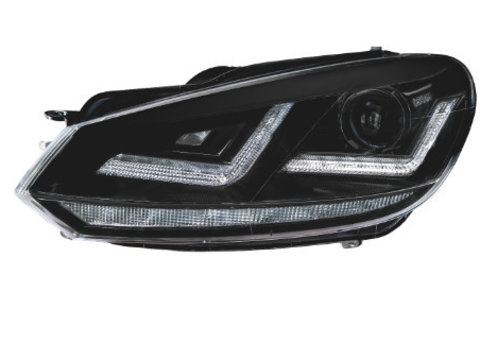 SET 2 FARURI LED PENTRU VW GOLF VI (2008-2012) NEGRU LEDriving SEMNAL DINAMIC LEDHL102-BK OSRAM