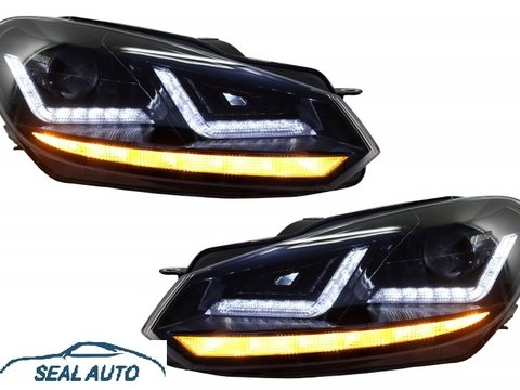 Set 2 faruri Osram LED compatibil cu VW Golf 6 VI (2008-2012) Black LEDriving Semnal Dinamic