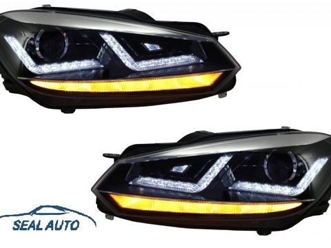 Set 2 faruri Osram LED compatibil cu VW Golf 6 VI (2008-2012) Crom LEDriving Semnal Dinamic