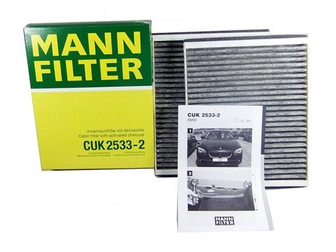 Set 2 filtre polen cu carbon activ mann pt bmw