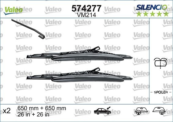 Set 2 lamele stergator VALEO 574277