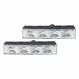 Set 2 proiectoare zi DRL 125x24mm 12/24V, 4 LED-ur