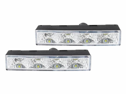 Set 2 proiectoare zi DRL 125x24mm 12/24V, 4 LED-uri, DRL540PRO Amio Cod: 01528