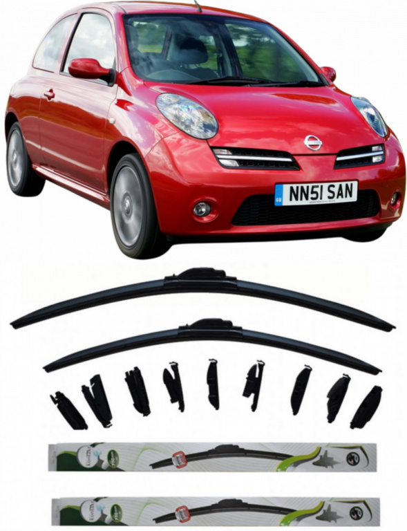 Set 2 stergator Kontakt compatibile cu Nissan Micra din 2003-2010 (53 cm/45 cm) kontakt-AND1-chiaj705