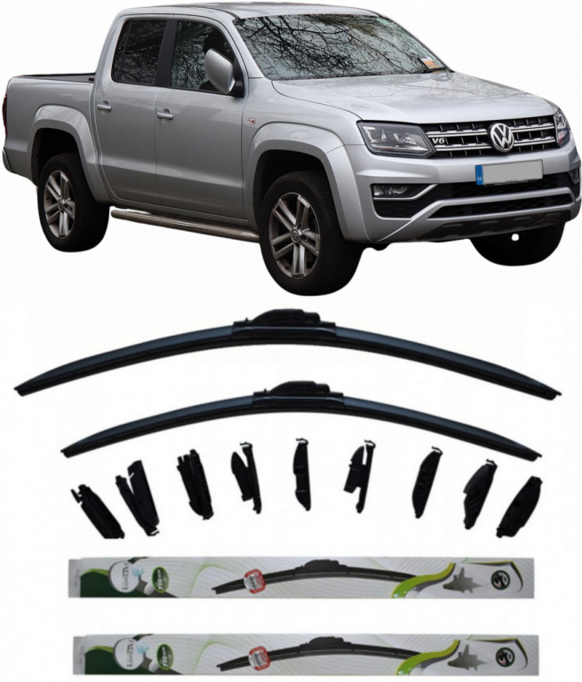 Set 2 stergator Kontakt Multi Adapter 60 cm/53 cm compatibile cu Volkswagen Amarok (2Ha, 2Hb, S1B, S6B, S7A, S7B) din 2010-2022 (60 cm/53 cm) 5949568741947