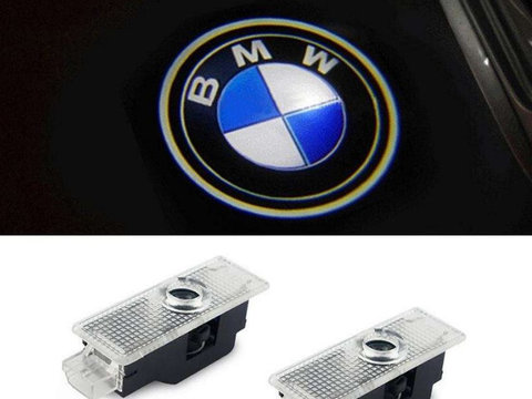 Set 2 X lampi led portiera cu proiector BMW Logo Seria 1/2/3/4/5/6/7/X