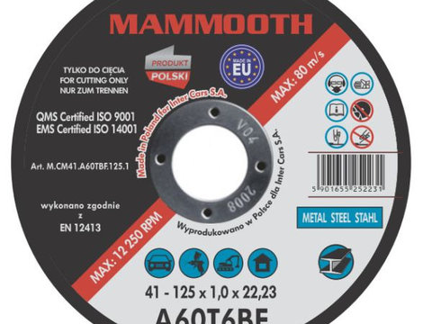 Set 25 Buc Disc Abraziv Mammooth 125mm M.CM41.A60TBF.125.1B