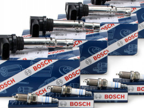 Set 4 Buc Bobina De Inductie Bosch + Set 4 Buc Bujie Bosch Volkswagen Eos 1F7, 1F8 2007-2015 4 X 0 986 221 023 + 4 X 0 242 240 665 SAN2242