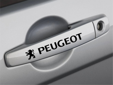 Set 4 Buc Sticker Maner Usa Peugeot Negru SM-MPEU1