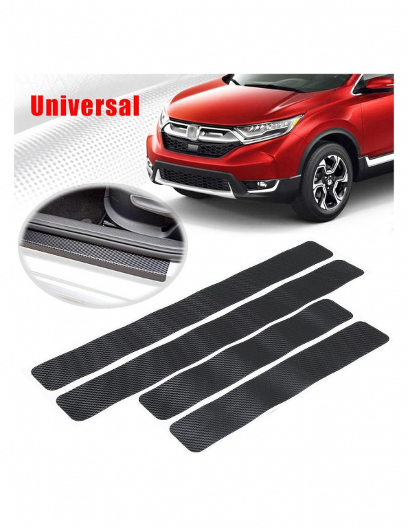 Set 4 bucati protectie praguri Carbon 3D Universal culoare neagra AVX-PROT01