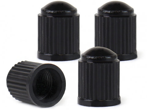 Set 4 capacele auto din plastic pentru ventil, culoare Neagra AVX-AM02623