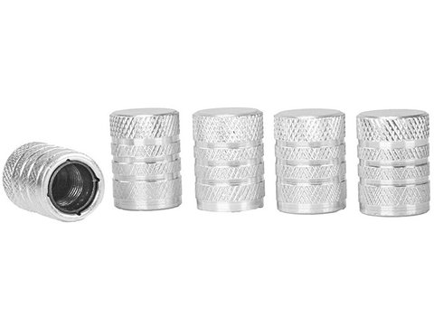 Set 5 Buc Capacele Ventil Aluminiu Cu Filet Interior Plastic Carmotion Argintiu Silver 63478SI