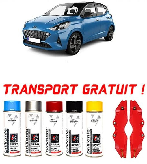 Set 5 spray de vopsea rezistenta pentru etrier auto, kit compatibil cu Hyundai I10 III, Hatchback, fabricat din 02.2020 - Prezent - rosu albastru negru argintiu galben set-spray-etriere377