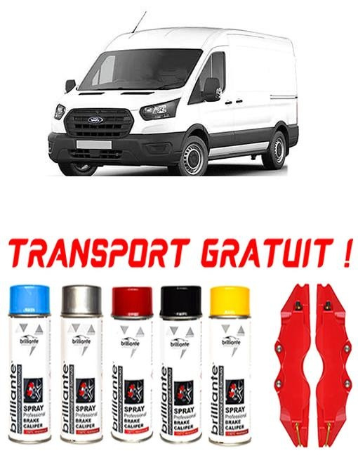 Set 5 spray de vopsea rezistenta pentru etrier auto, kit compatibil cu Ford Transit, Van, fabricat din 2000 - 2006, 3 Locuri - rosu albastru negru argintiu galben set-spray-etriere338