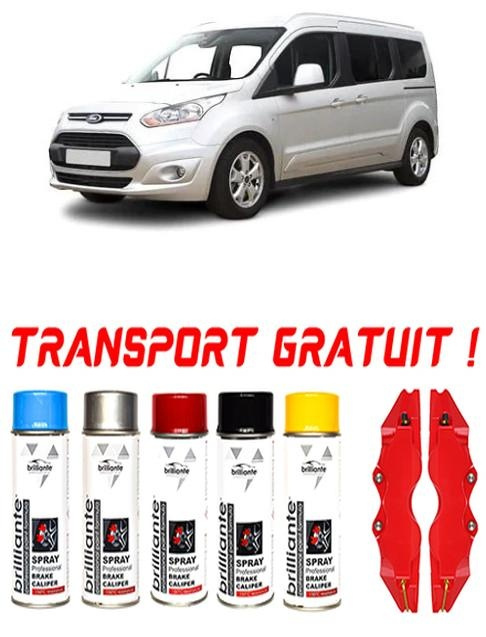 Set 5 spray de vopsea rezistenta pentru etrier auto, kit compatibil cu Ford Tourneo Courier, Van, fabricat din 06.2014 - Prezent, 5 Locuri - rosu albastru negru argintiu galben set-spray-etriere307