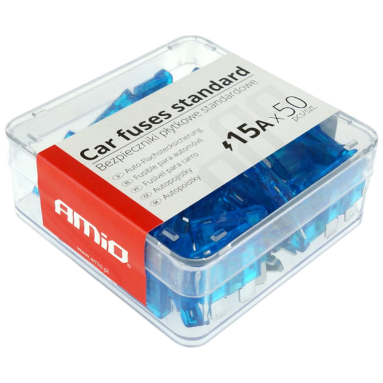 Set 50 Buc Cutie Sigurante Auto Standard 15A Amio 