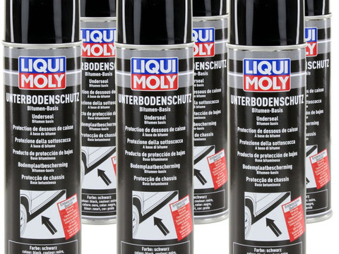 Set 6 Buc Liqui Moly Spray Antifon Protectie Sasiu Pe Baza De Bitum Negru 500ML 6111