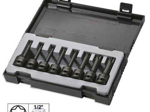 SET 8 IMBUSURI DE IMPACT TORX LUNGI DE 1/2` JBM IS-193