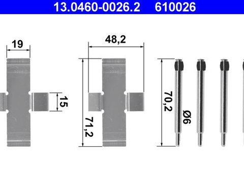 Set accesorii, placute frana ATE 13.0460-0026.2