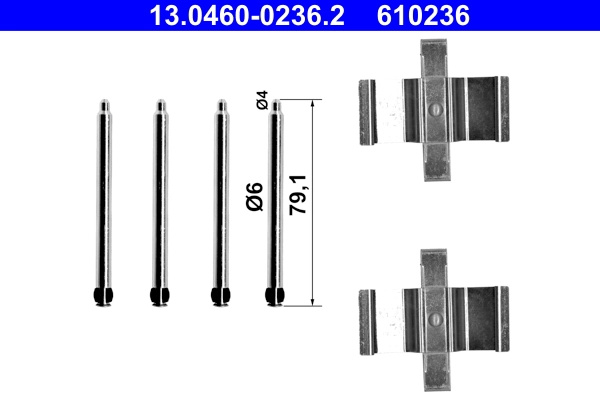 Set accesorii, placute frana ATE 13.0460-0236.2 pe