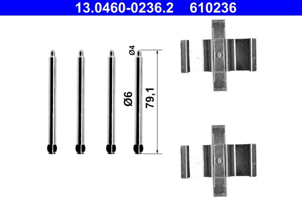 Set accesorii, placute frana ATE 13.0460-0236.2