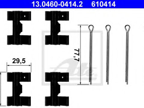 Set accesorii, placute frana FORD TRANSIT caroserie (V_ _) (1977 - 1986) ATE 13.0460-0414.2