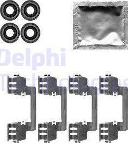 Set accesorii. placute frana Kit montare placute frana Fata CHRYSLER 300C LANCIA THEMA 2.7-6.1 09.04-10.14 CHRYSLER 300 C Touring (LX, LE), Turism, 09.2004 - 12.2010 Delphi LX0616