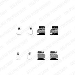 Set accesorii placute frana LX0313 DELPHI pentru Fiat Doblo Fiat 500 Renault Kangoo Alfa romeo Mito Renault Megane Honda Cr-v Mercedes-benz Sprinter CitroEn Berlingo Peugeot 308 Mercedes-benz Vito Mercedes-benz Viano Peugeot Partner Peugeot Ranch Peu