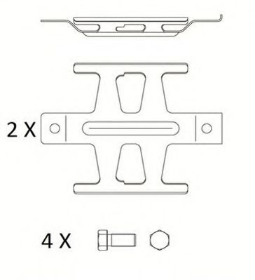Set accesorii placute frana MERCEDES VARIO platou / sasiu (1996 - 2016) FERODO FAC174