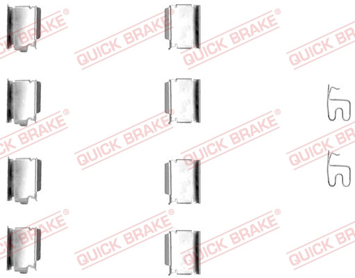 Set accesorii, placute frana punte fata (1091246 QBK) CHEVROLET,CHRYSLER,DODGE,FIAT,JEEP,LANCIA,OPEL,VAUXHALL