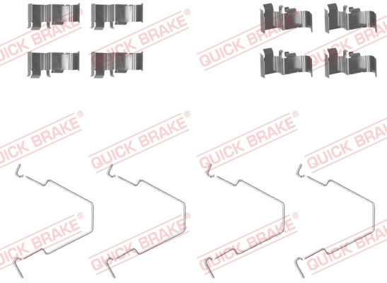 Set accesorii, placute frana QUICK BRAKE 109-1652 se potriveste la KIA CARENS I (FC) 2000 2001 2002