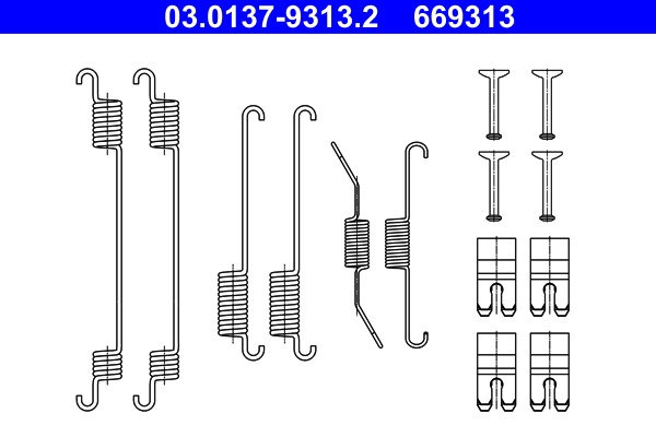 Set accesorii, sabot de frana ATE 03.0137-9313.2 pentru FORD PUMA (J2K, CF7) 2019-2025