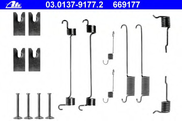 Set accesorii sabot de frana # Ford Mondeo 1993 1994 1995 1996 # 03 0137 9177 2 # ATE