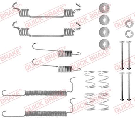Set accesorii, sabot de frana QUICK BRAKE 105-0710 compatibil cu CHEVROLET LACETTI combi (J200) 2003 2004 2005 2006 2007 2008 2009 2010 2011 2012 2013