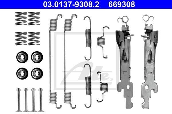 Set accesorii sabot de frana ~ Smart Fortwo 2010 2011 2012 ~ 03.0137-9308.2 ~ ATE