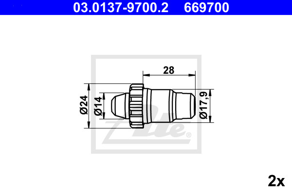 Set accesorii saboti frana parcare ~ Peugeot 607 2000 2001 2002 2003 2004 ~ 03.0137-9700.2 ~ ATE